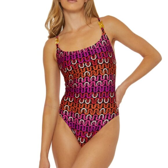Trina Turk Other - Trina Turk 'Echo' Chain-Link Print One-Piece Swimsuit, Multicolor